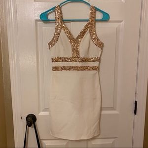 White and gold formal dress!